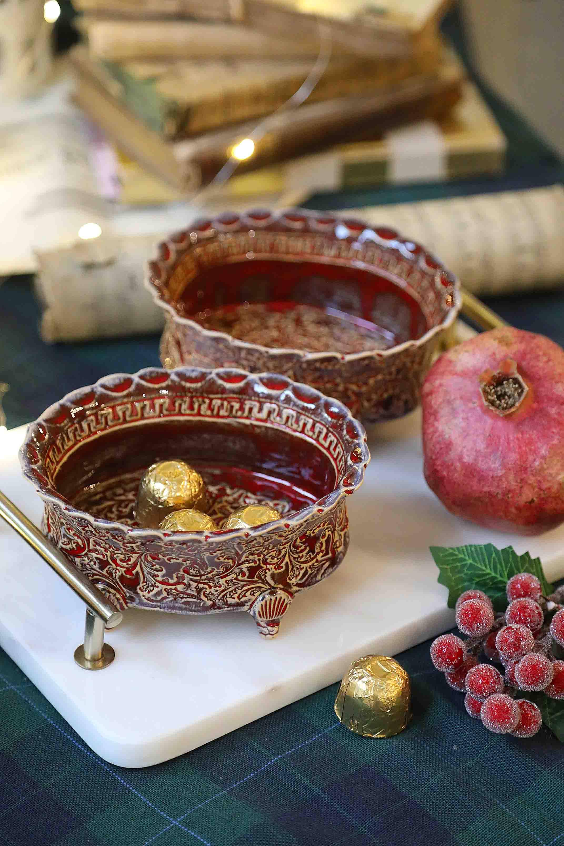 Indelis pailgas Raštuotas Raudonas