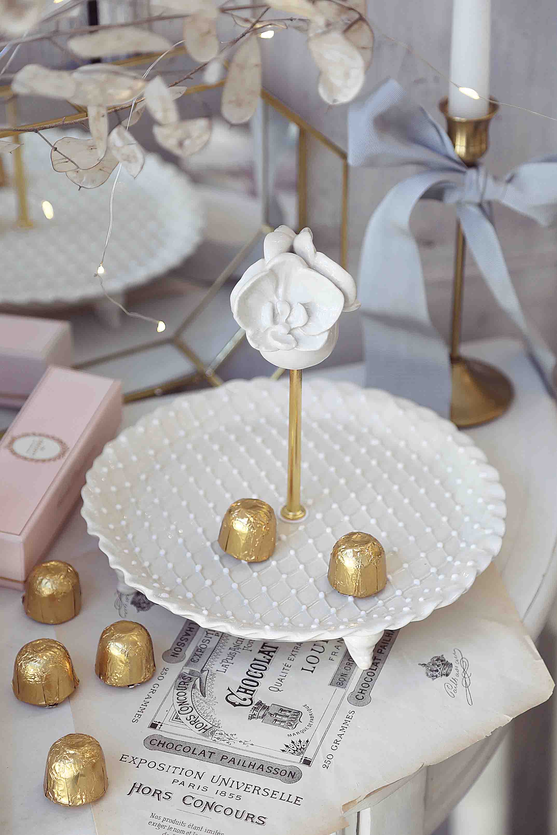 Lėkštė su rankena Orchidėja rombeliai