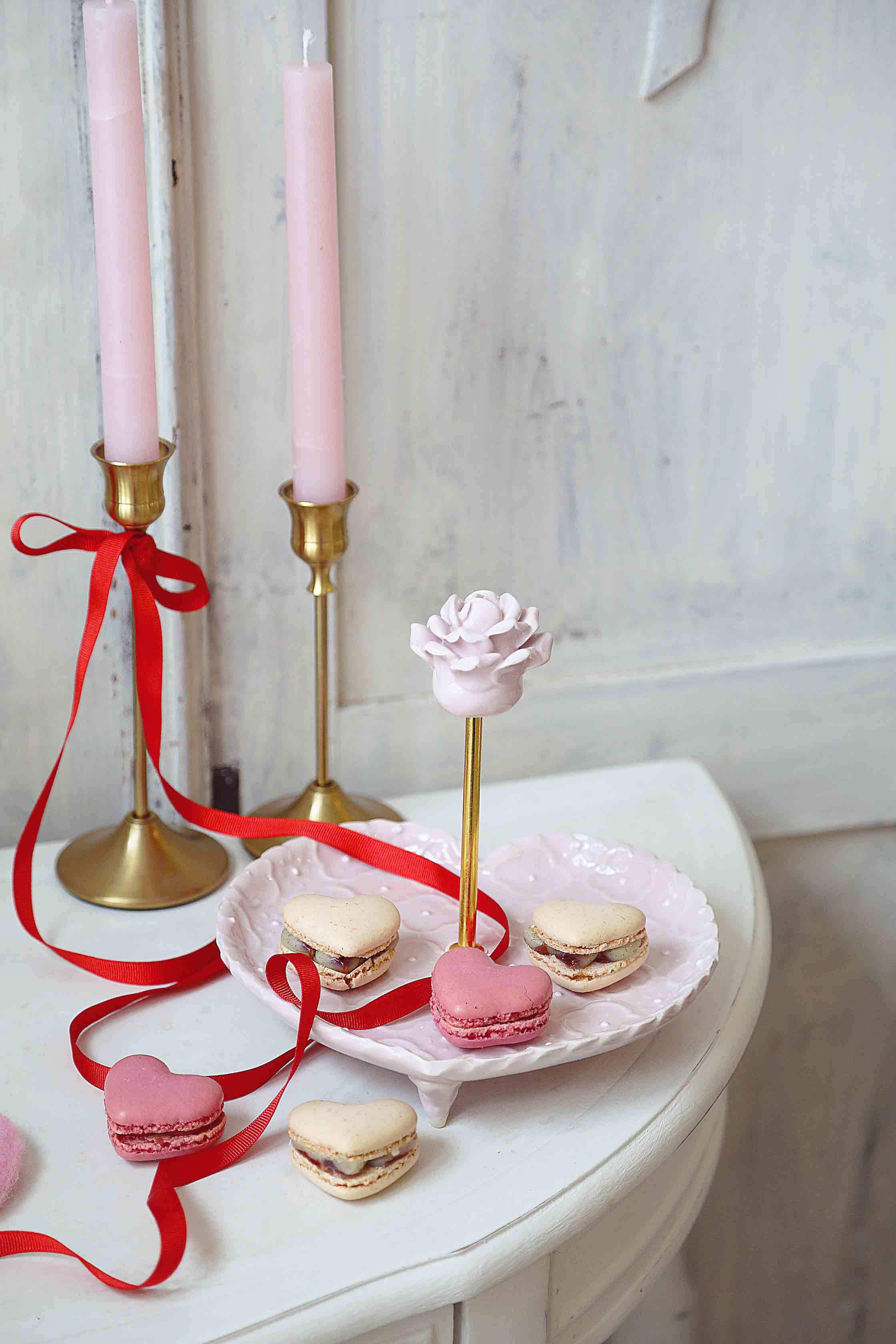 Lėkštė širdis su rankena Rože rožinė