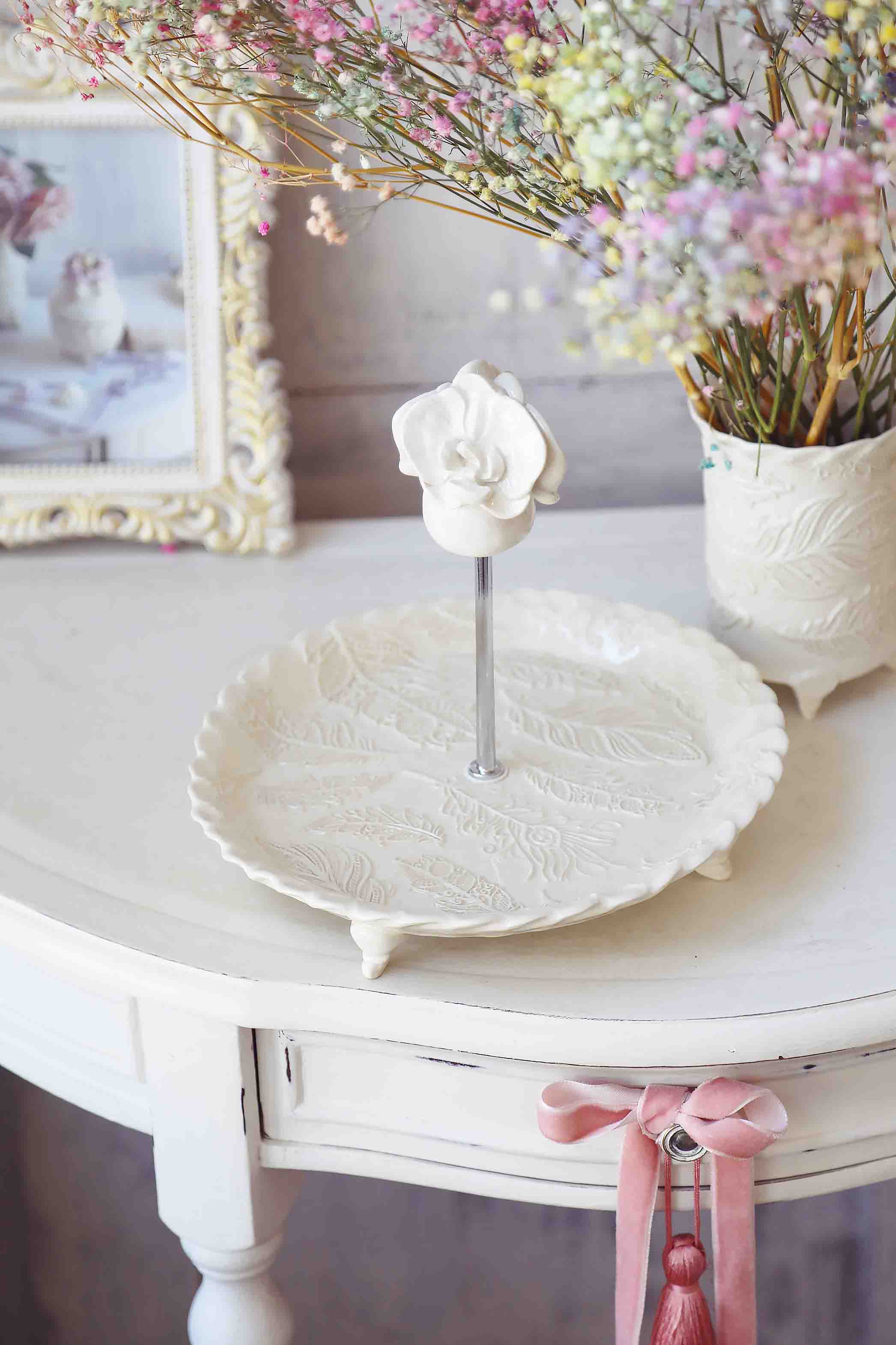 Lėkštė su rankena Orchidėja plunksnelės